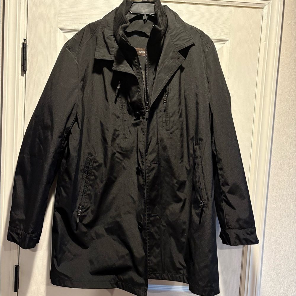 Michael Kors Men's Black Raincoat